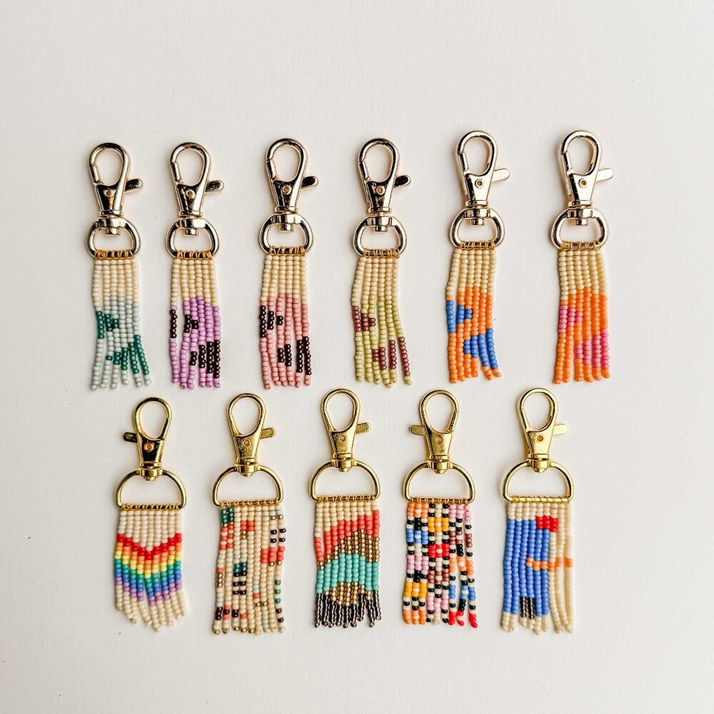 Handmade Beaded Tassel Purse Charm Keychain - Picture 9 of 10